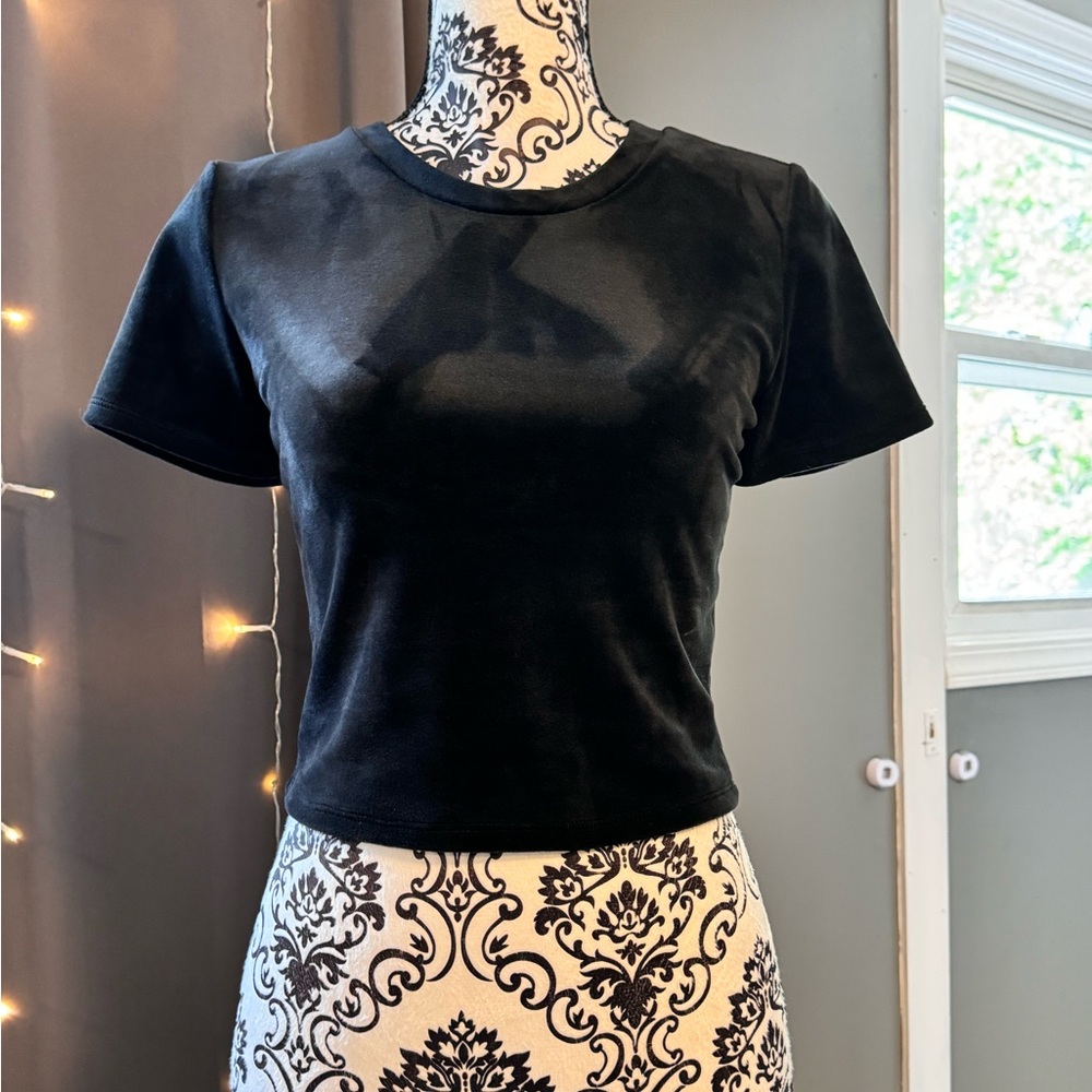 Velvet cropped tee
